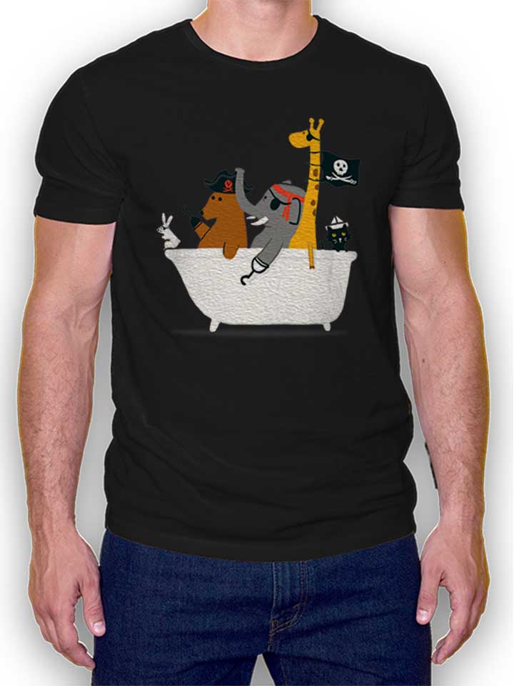 Bathtub Pirate Animals T-Shirt schwarz L