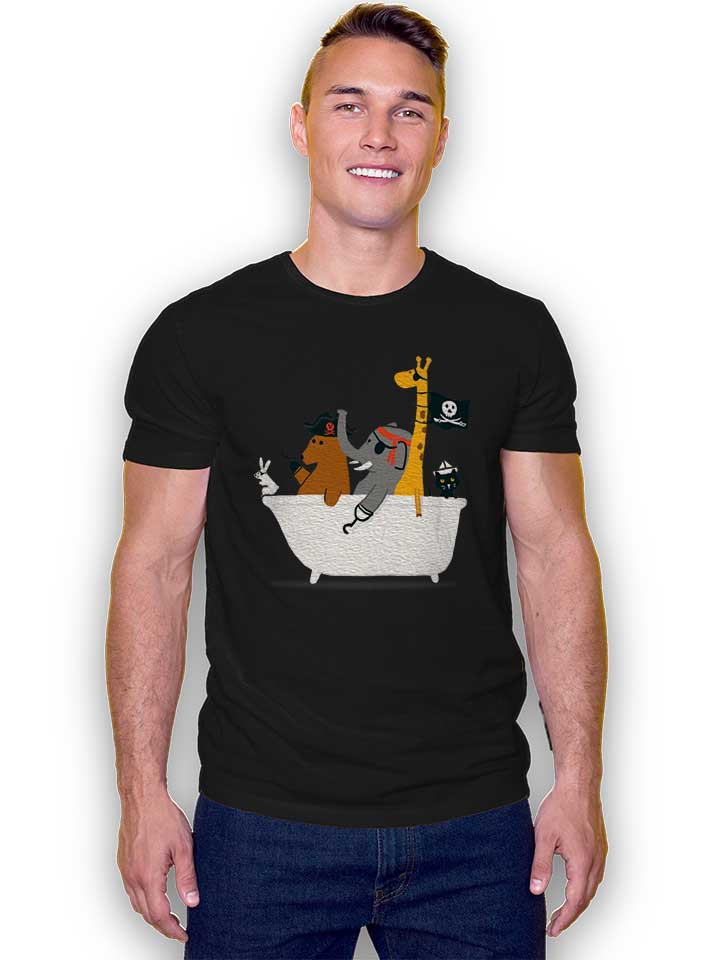 bathtub-pirate-animals-t-shirt schwarz 2