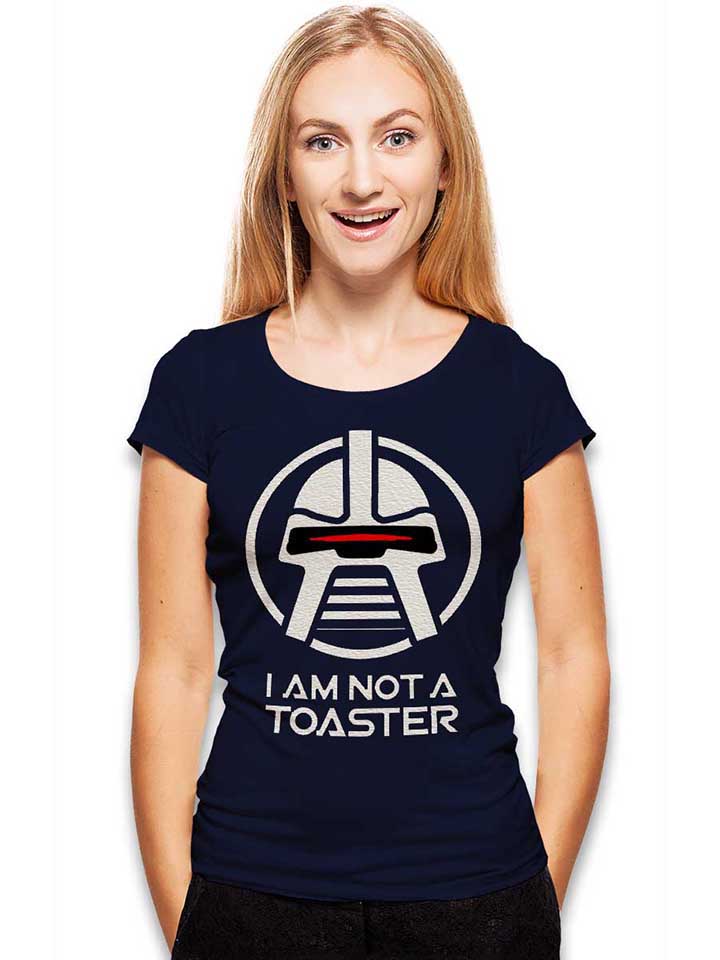 battlestar-galactica-not-a-toaster-damen-t-shirt dunkelblau 2