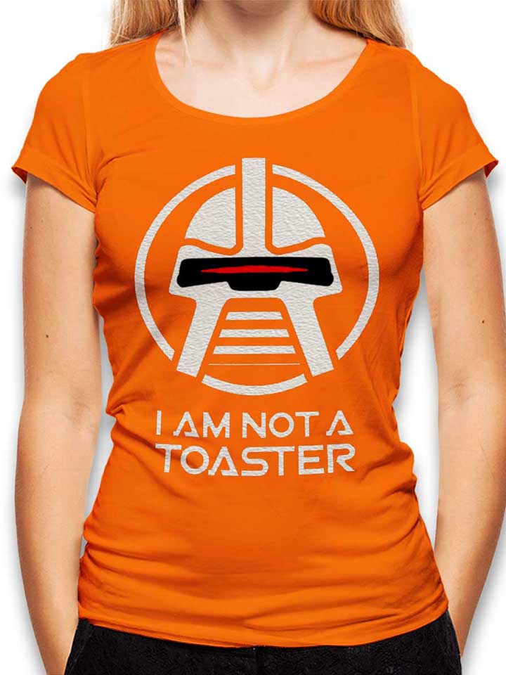 battlestar-galactica-not-a-toaster-damen-t-shirt orange 1