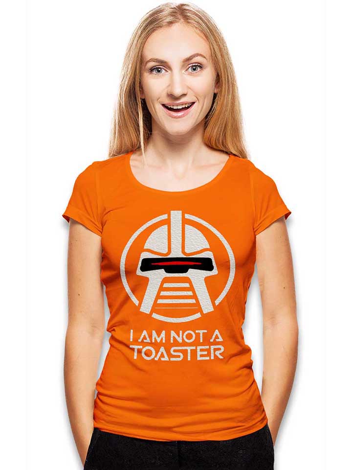 battlestar-galactica-not-a-toaster-damen-t-shirt orange 2