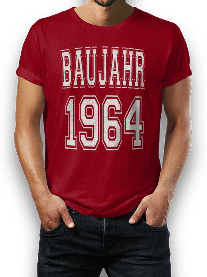 baujahr-1964-t-shirt bordeaux 1