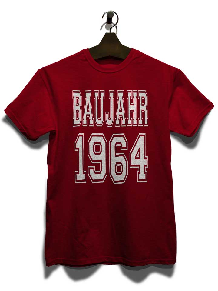 baujahr-1964-t-shirt bordeaux 3