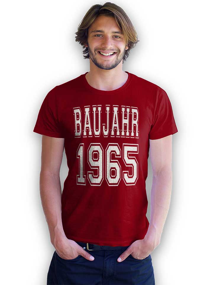 baujahr-1965-t-shirt bordeaux 2
