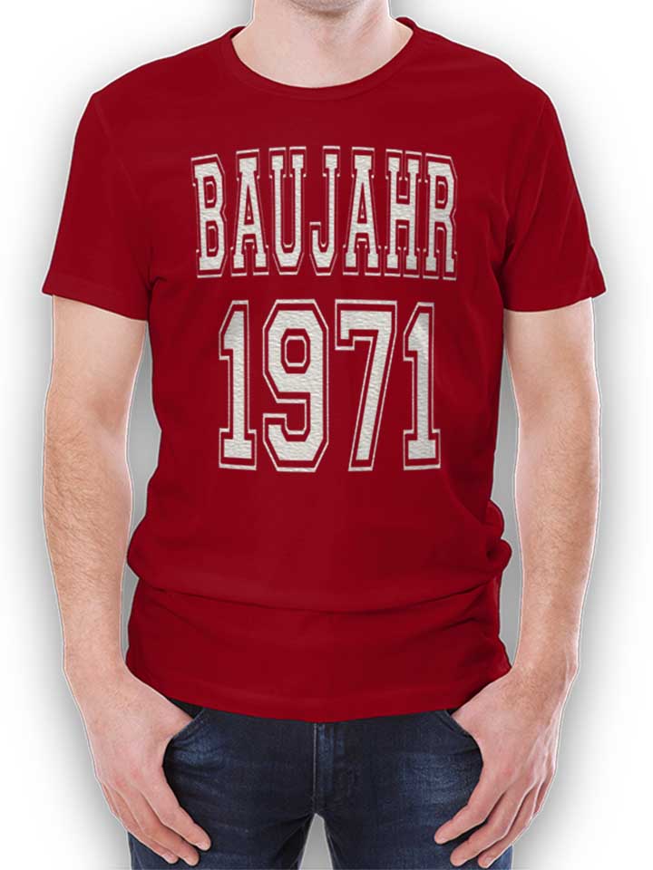 baujahr-1971-t-shirt bordeaux 1