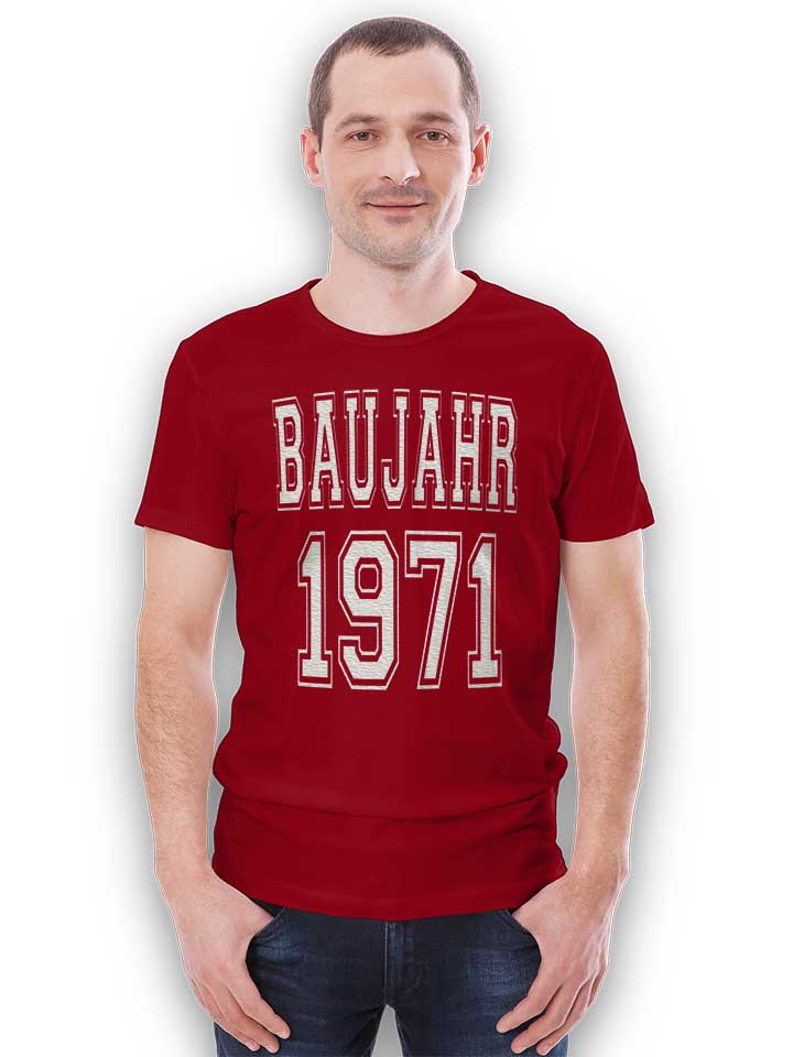 baujahr-1971-t-shirt bordeaux 2