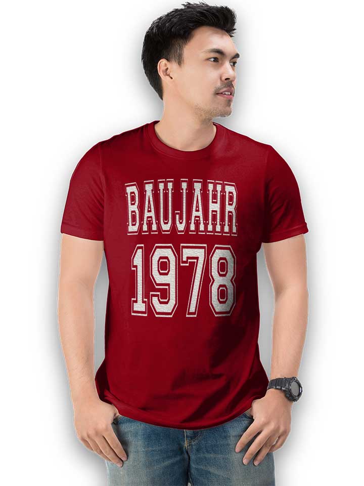 baujahr-1978-t-shirt bordeaux 2