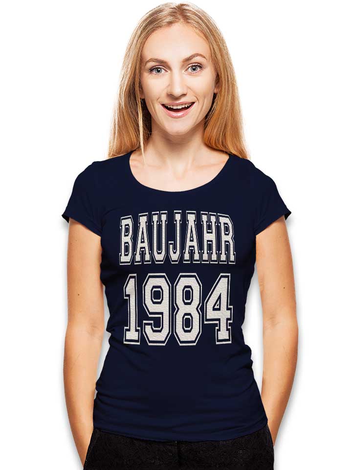 baujahr-1984-damen-t-shirt dunkelblau 2