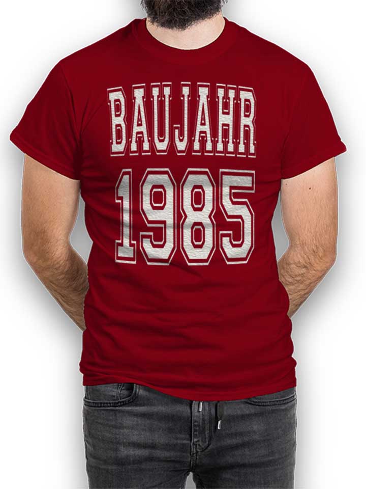 baujahr-1985-t-shirt bordeaux 1