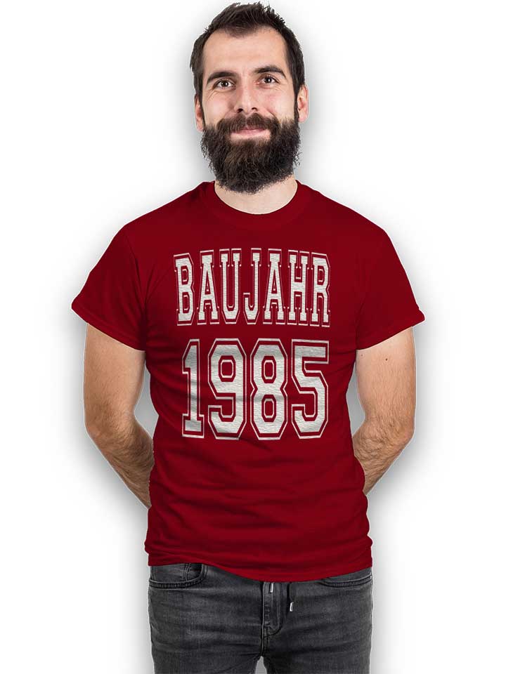 baujahr-1985-t-shirt bordeaux 2