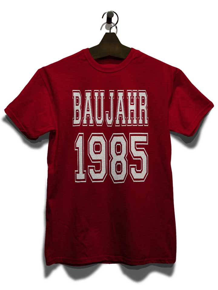 baujahr-1985-t-shirt bordeaux 3