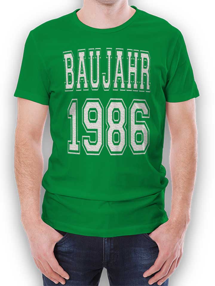 baujahr-1986-t-shirt gruen 1