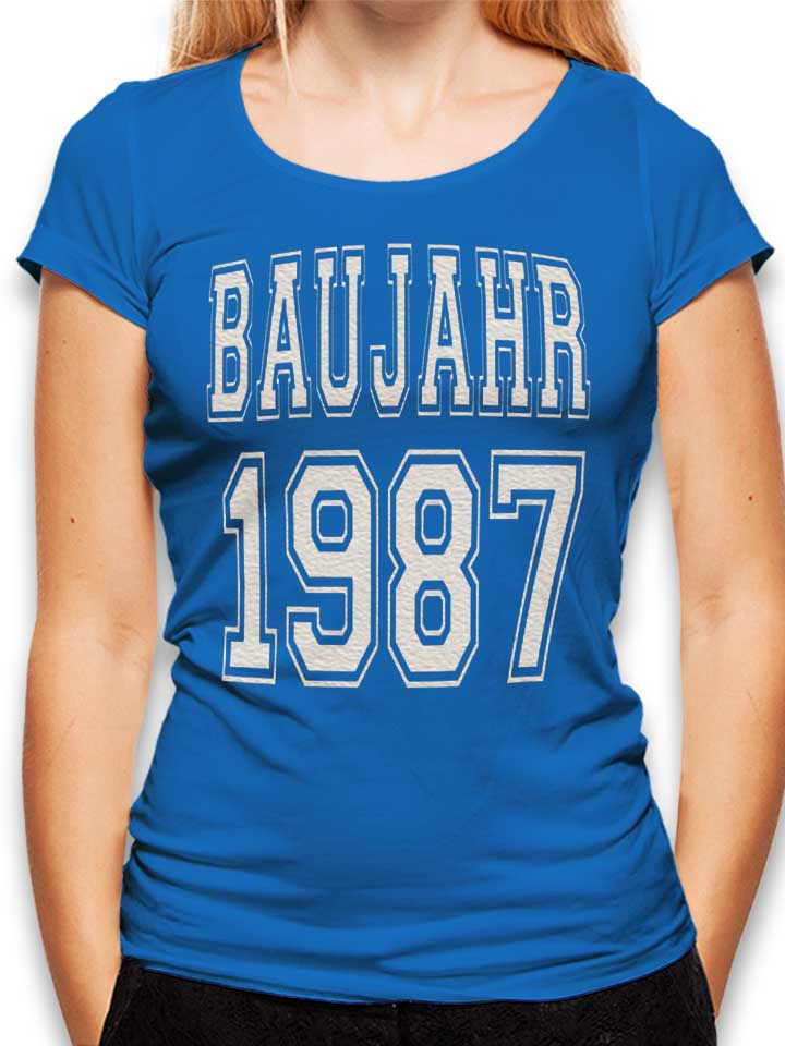 Baujahr 1987 Camiseta Mujer azul-real L