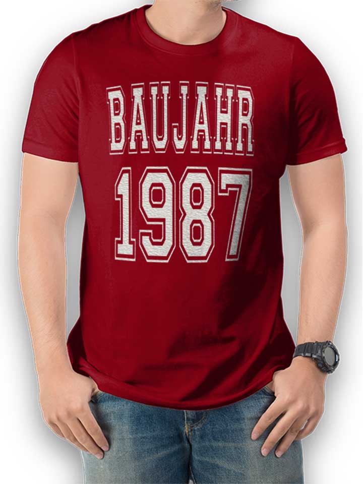 baujahr-1987-t-shirt bordeaux 1