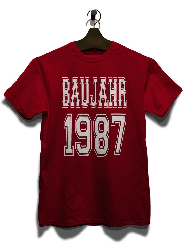 baujahr-1987-t-shirt bordeaux 3