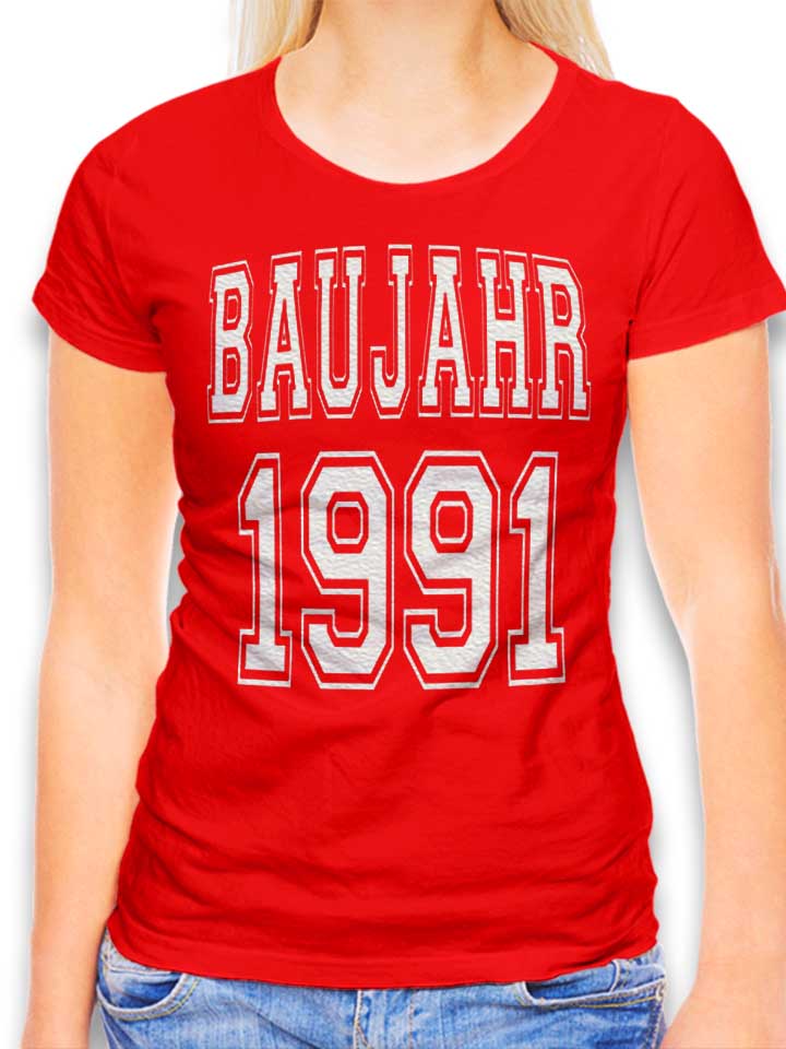 Baujahr 1991 Damen T-Shirt rot L