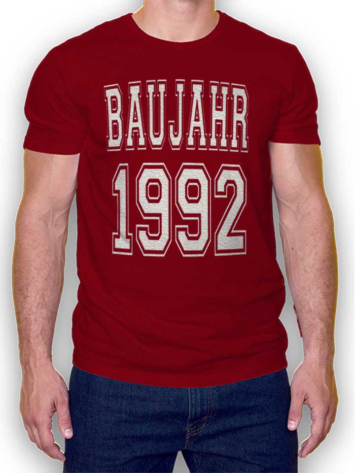 baujahr-1992-t-shirt bordeaux 1