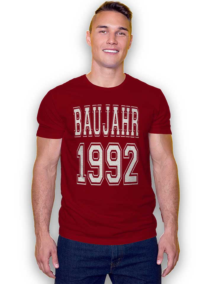 baujahr-1992-t-shirt bordeaux 2