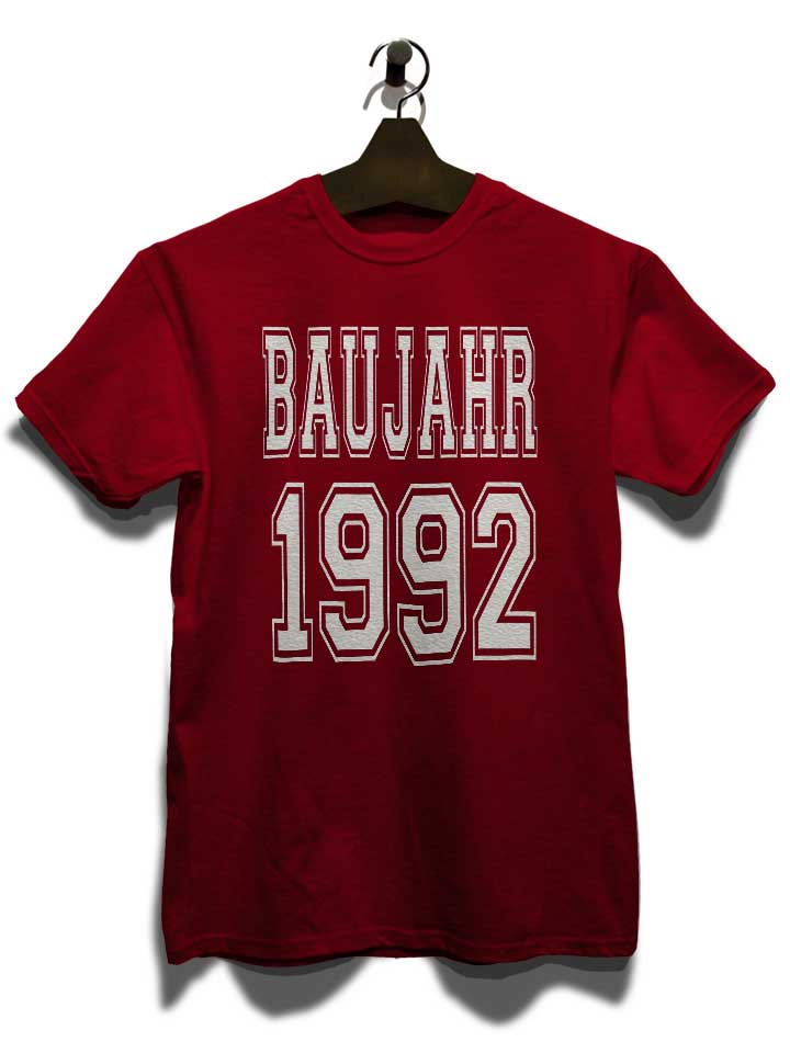 baujahr-1992-t-shirt bordeaux 3