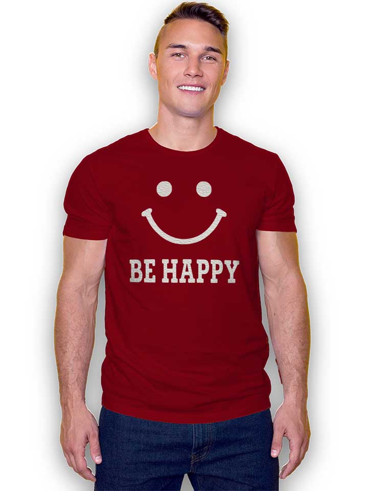 be-happy-t-shirt bordeaux 2