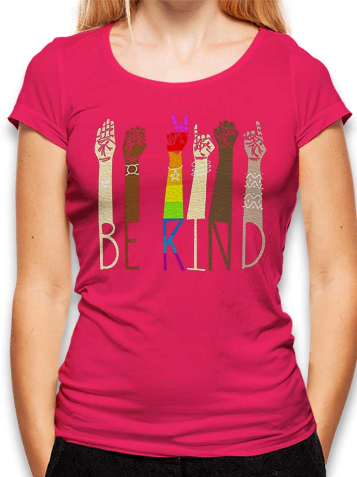 Be Kind Hands Damen T-Shirt fuchsia L