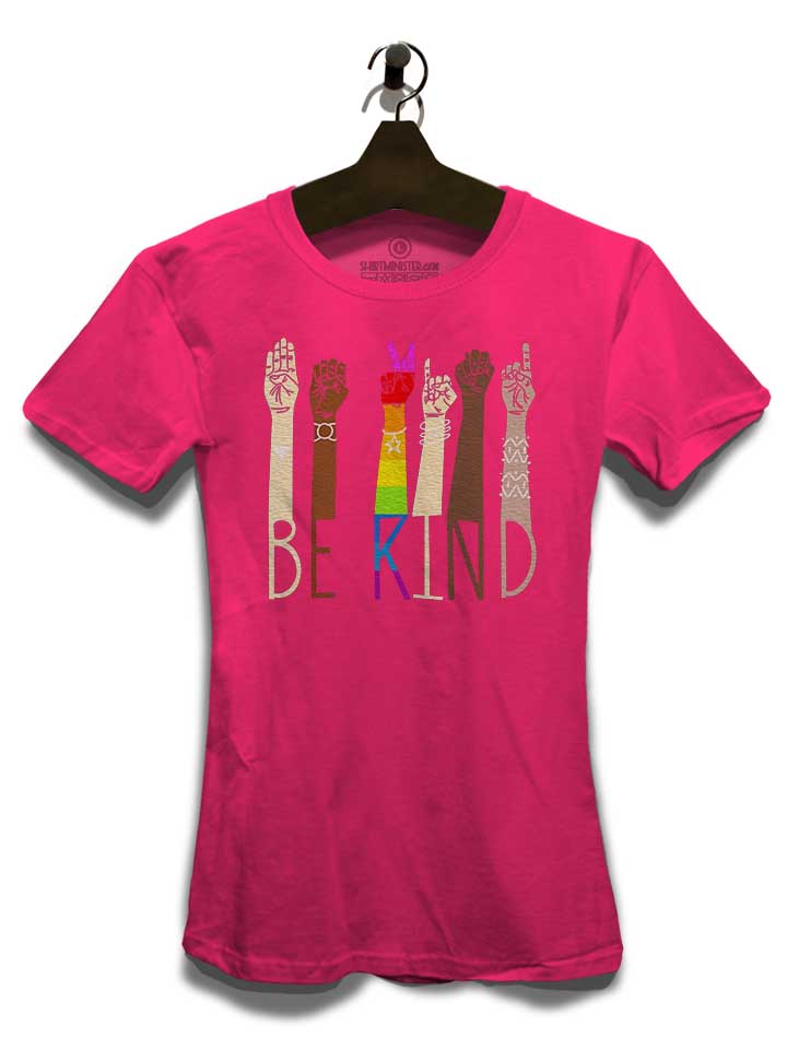be-kind-hands-damen-t-shirt fuchsia 3
