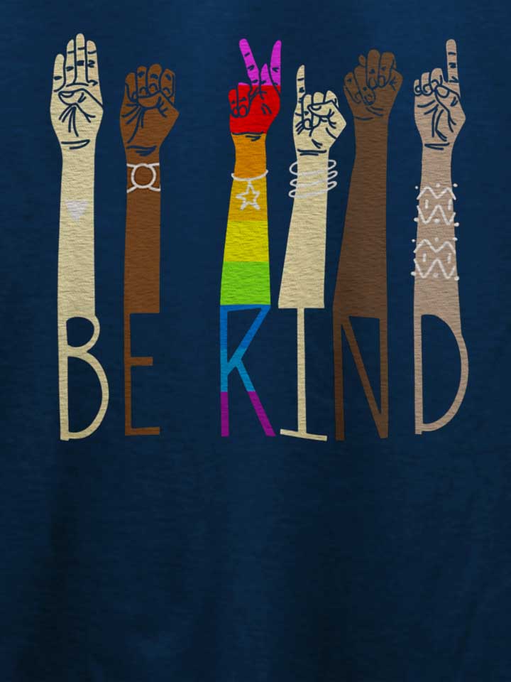 be-kind-hands-t-shirt dunkelblau 4