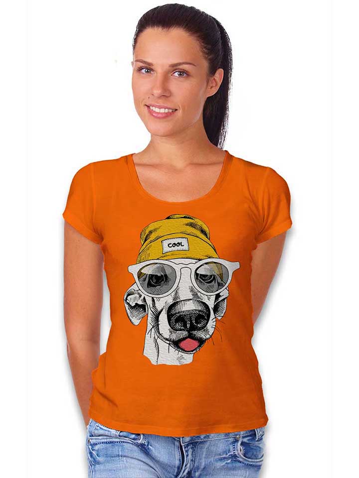beanie-dog-damen-t-shirt orange 2