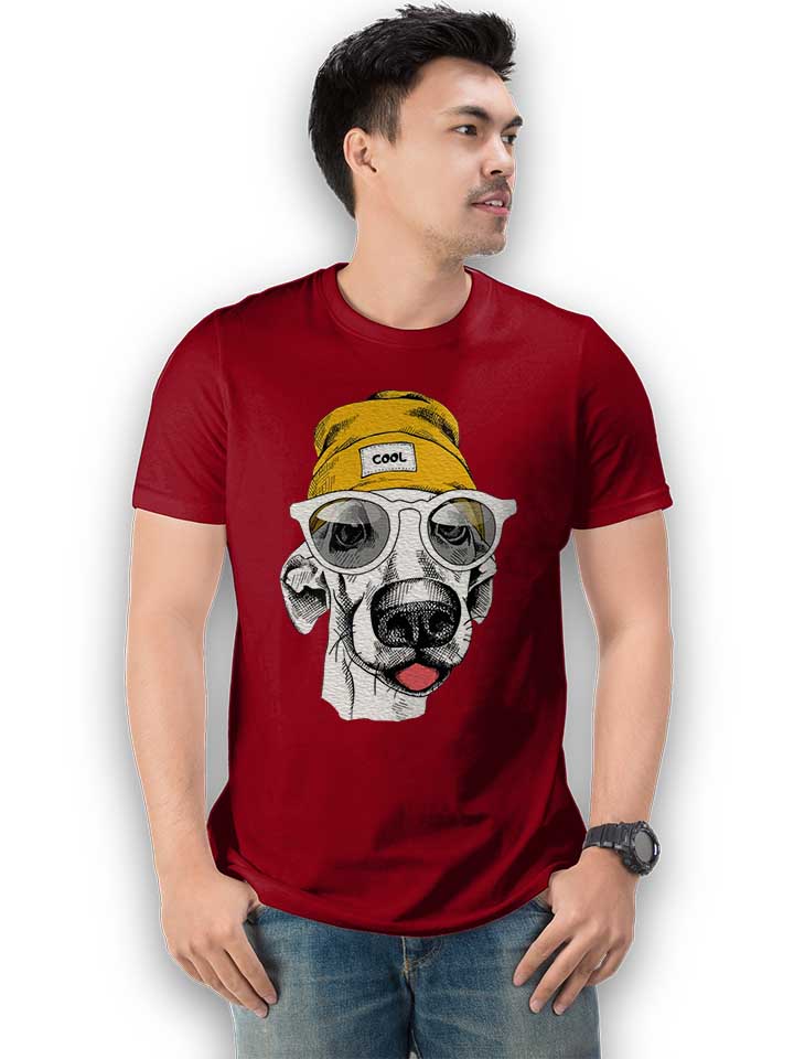 beanie-dog-t-shirt bordeaux 2