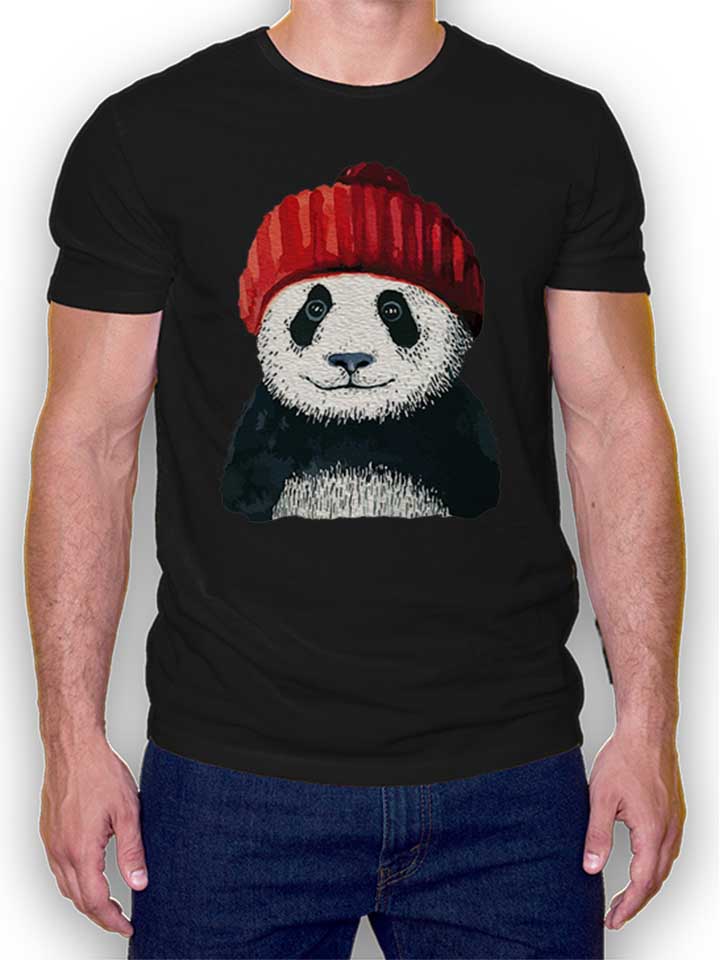 Beanie Panda T-Shirt black L