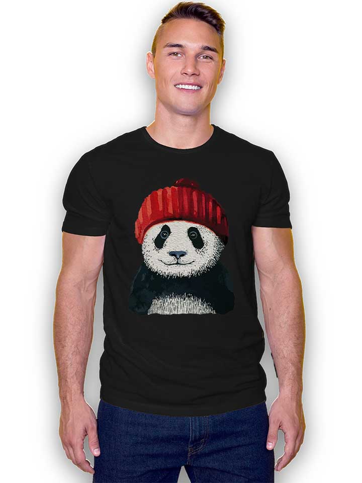beanie-panda-t-shirt schwarz 2