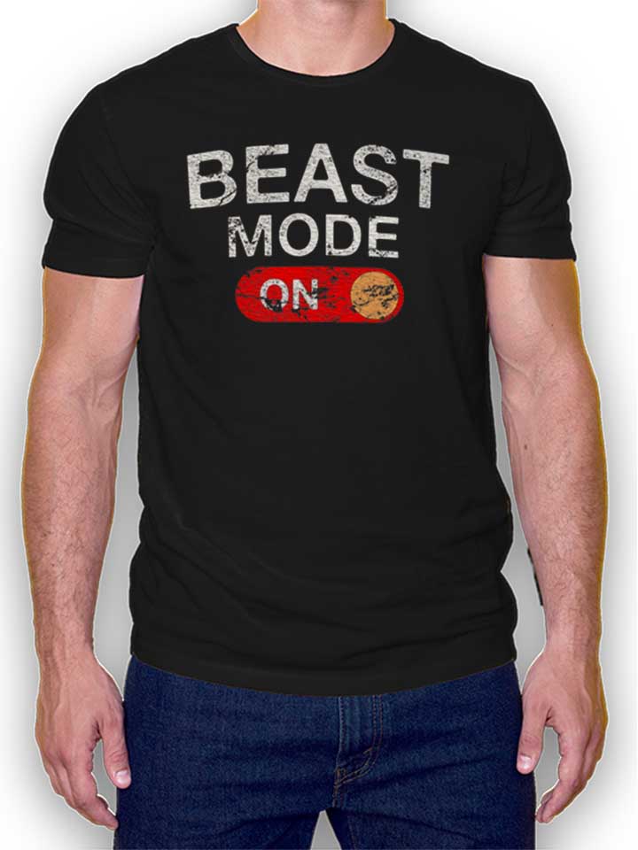 beast-mode-on-vintage-t-shirt schwarz 1