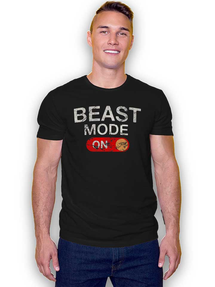 beast-mode-on-vintage-t-shirt schwarz 2