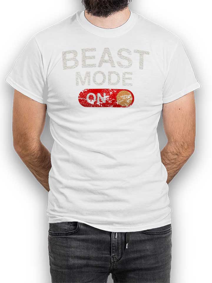 beast-mode-on-vintage-t-shirt weiss 1