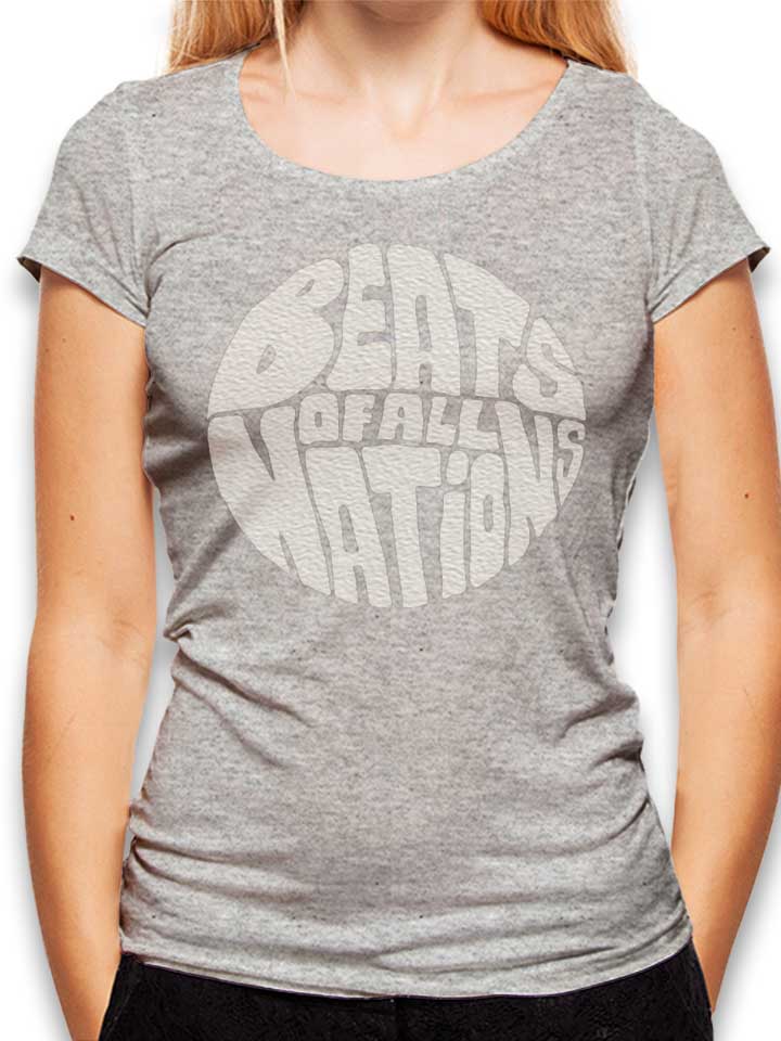 Beats Of All Nations Weiss Womens T-Shirt heather-grey L