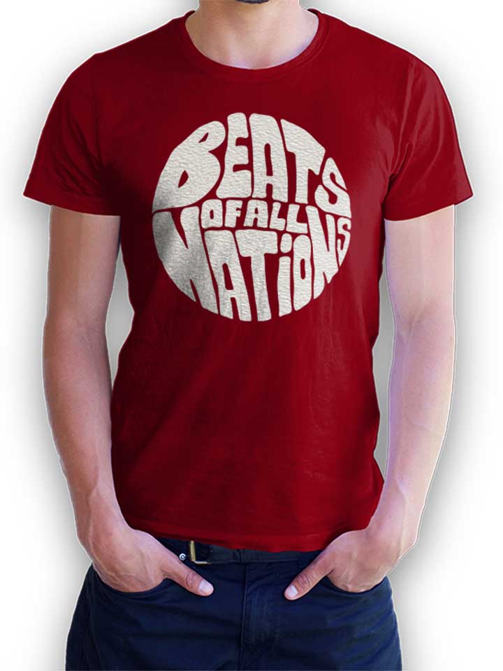 Beats Of All Nations Weiss T-Shirt bordeaux L