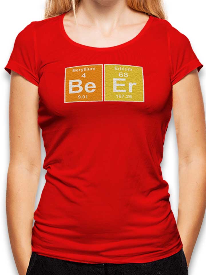 Beer Elements Camiseta Mujer rojo L
