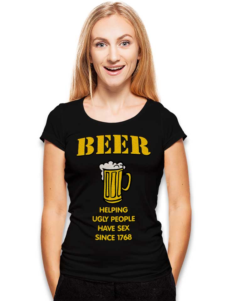 beer-helping-ugly-people-damen-t-shirt schwarz 2