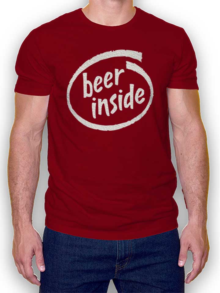 Beer Inside Camiseta burdeos L