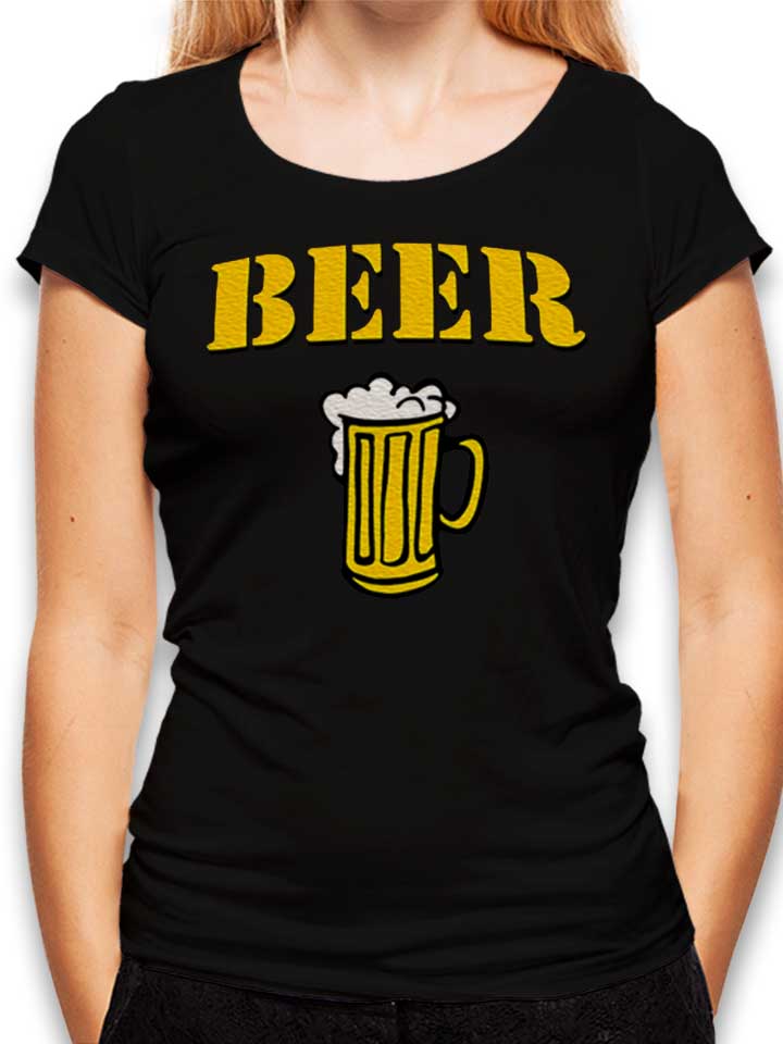 Beer Krug Camiseta Mujer negro L