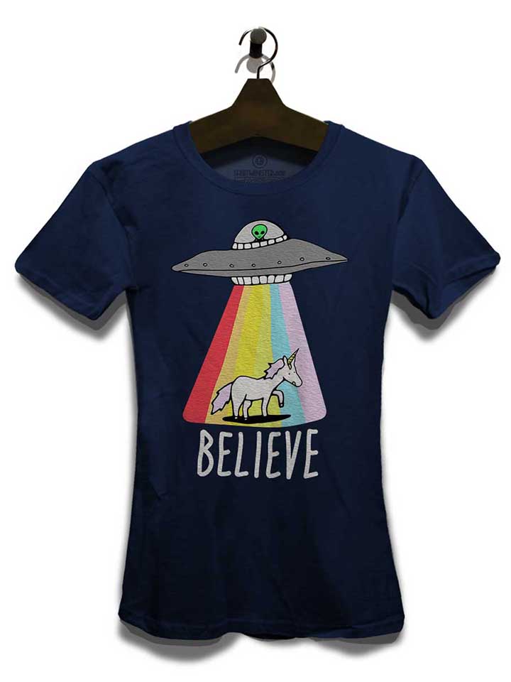 believe-ufo-unicorn-damen-t-shirt dunkelblau 3