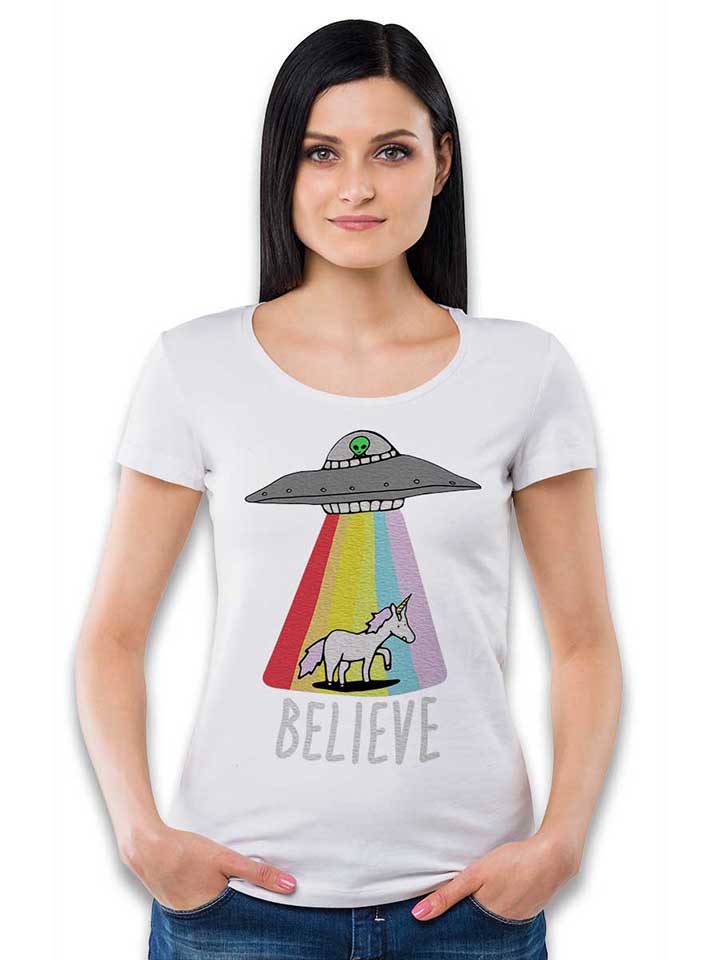 believe-ufo-unicorn-damen-t-shirt weiss 2