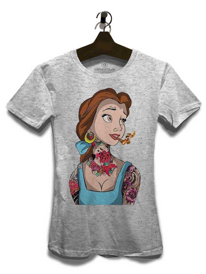 belle-princess-tattoo-damen-t-shirt grau-meliert 3
