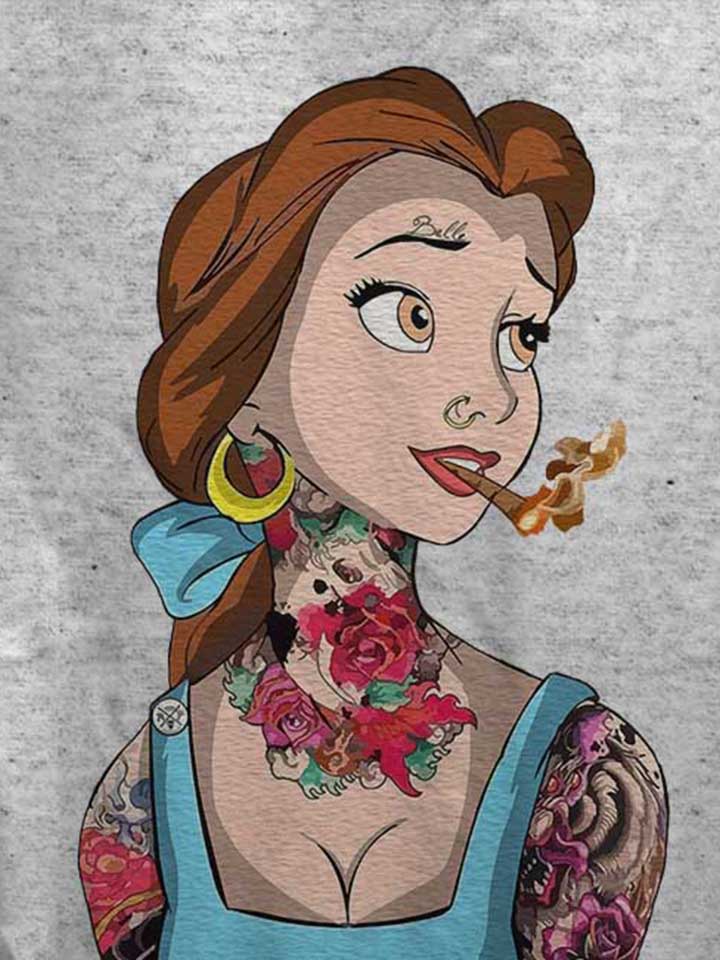belle-princess-tattoo-damen-t-shirt grau-meliert 4