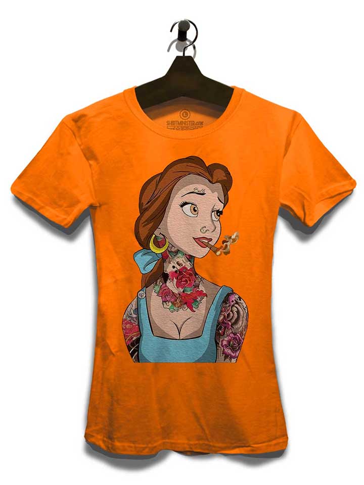 belle-princess-tattoo-damen-t-shirt orange 3