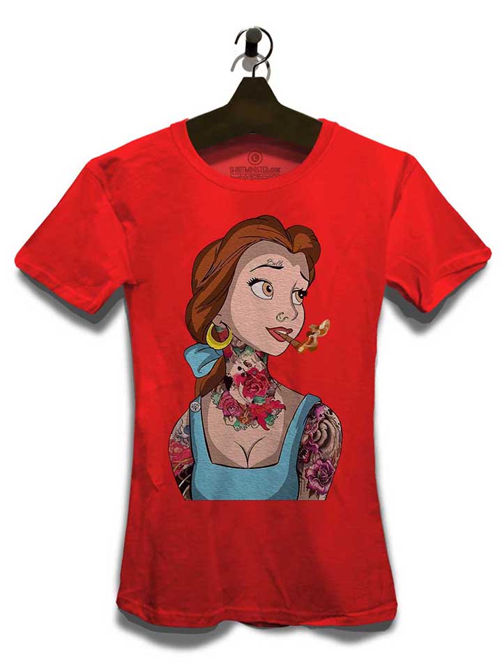 belle-princess-tattoo-damen-t-shirt rot 3