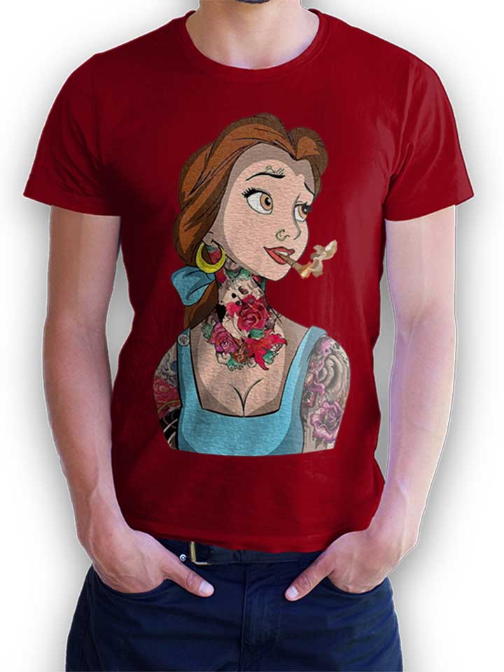 belle-princess-tattoo-t-shirt bordeaux 1