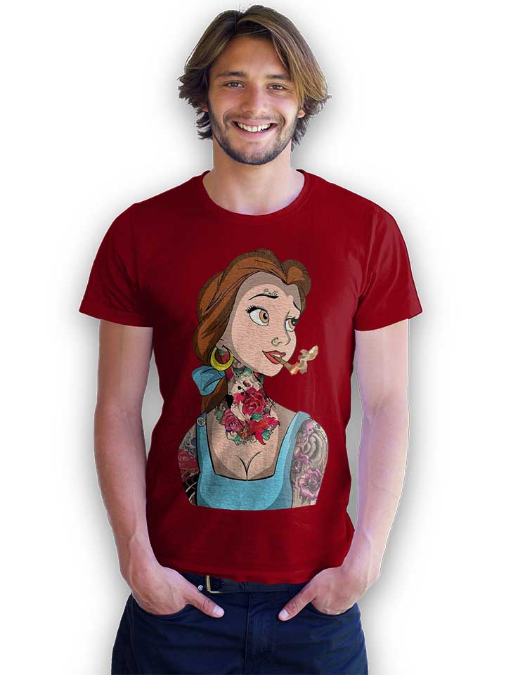 belle-princess-tattoo-t-shirt bordeaux 2