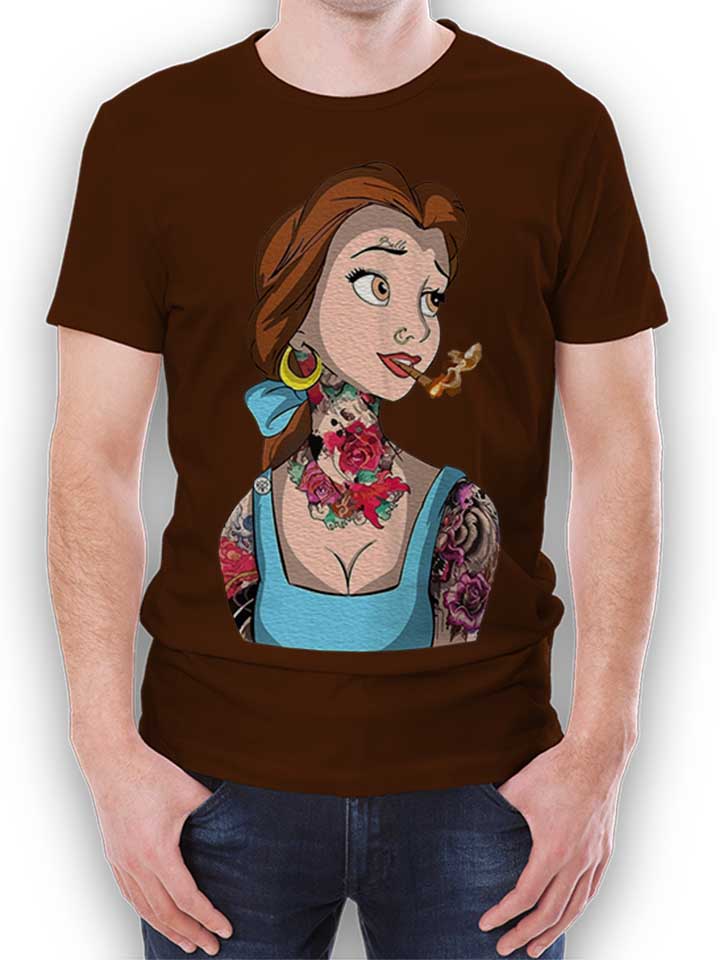 belle-princess-tattoo-t-shirt braun 1