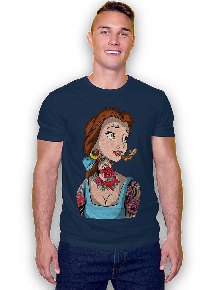 belle-princess-tattoo-t-shirt dunkelblau 2
